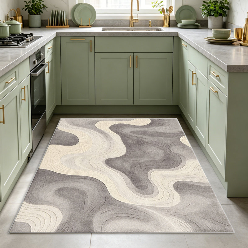 Warm Grey Contour Wave   area rugs for Living Room, Soft and Comfortable, Suitable for all seasons, easy to maintain, machine washable Indoor floor mat, Under Table Farmhouse suitable for Bedroom, Dining Room, Study,  Balcony, Home Decor Patio