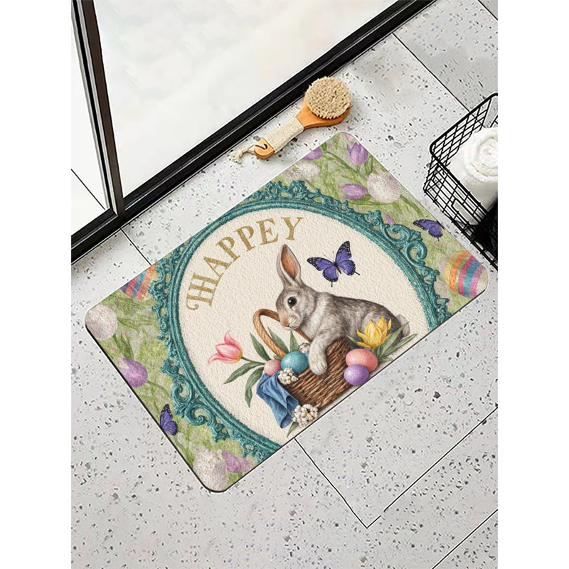 Happy Easter Bunny Bath Mat, 36 x 24 inch