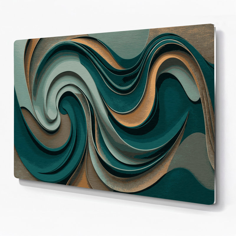 «Biomorphic Abstraction 3», art mural en métal vert
