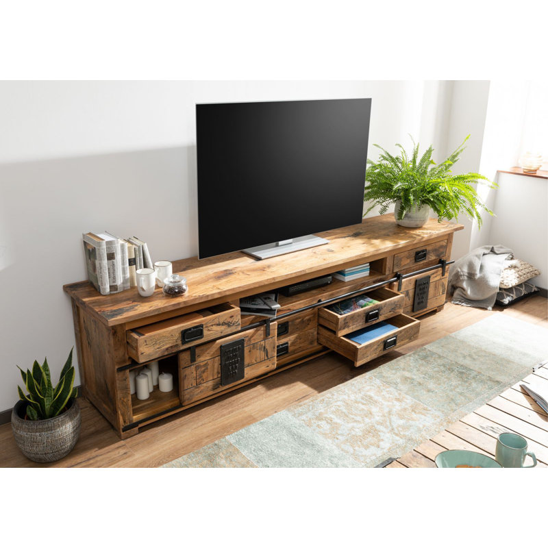 Railway Unfinished TV Stand for TVs up to 85"
