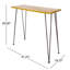 Table de bar en bois à finition rustique avec structure en fer - utilisation à l'extérieur et pieds pour le soutien