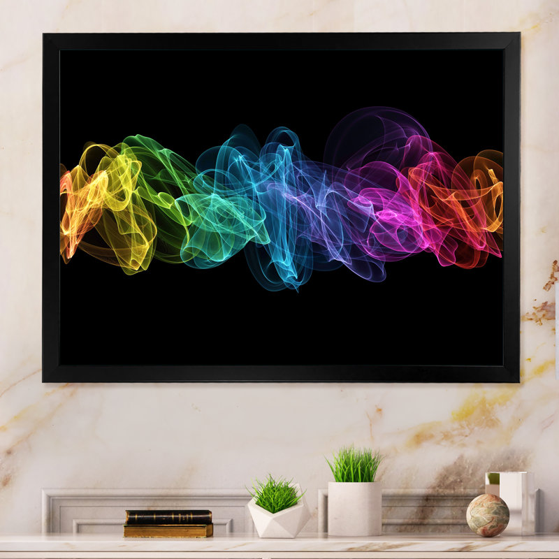 «Colorful Matrix Art II», reproduction sur toile, Cadre d'angle fermé noir, H 8 po x l 12 po x P 1 po