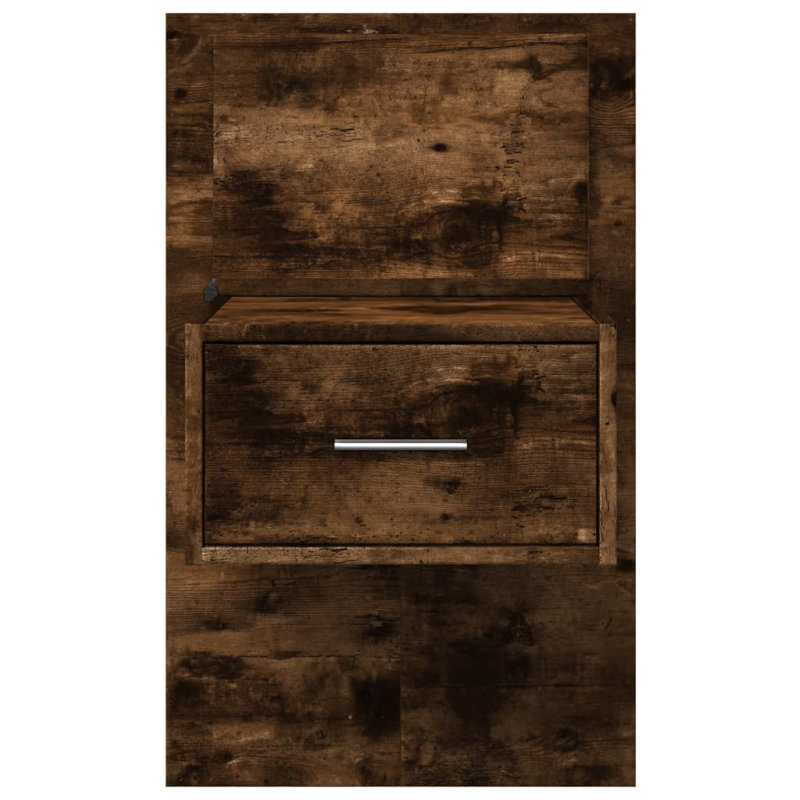 Cheriece 48.5cm W Manufactured Wood Bedside Table, Smoked Oak