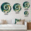 Horloge murale en métal bleu foncé et spirale dorée II-93382913