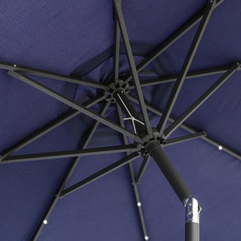 Antibes 2.7m Traditional Parasol with Lights, Blue