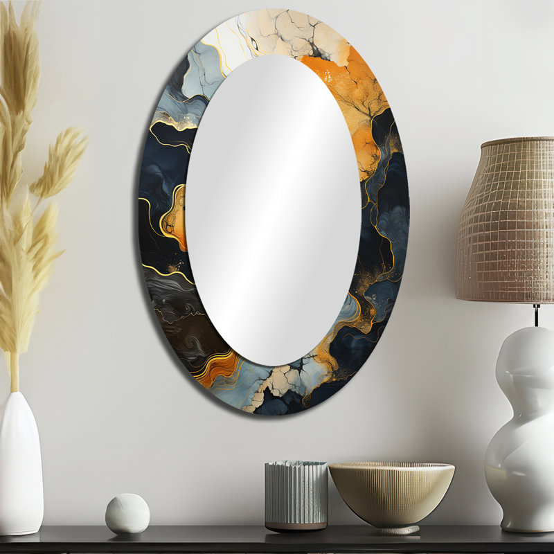Meandering River Endless Journey V - Traditional Oval Wall Mirror, 36" x 24"