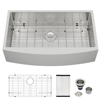 Évier de cuisine à tablier frontal en acier inoxydable calibre 16 L 36 po x l 20 po