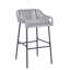 Ensemble de 2 tabourets de bar d'extérieur, corde gris clair-1930669582