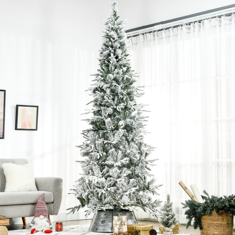 Arbre de Noël artificiel enneigé 9 pi, 1159 pointes, 9 pi avec neige, base