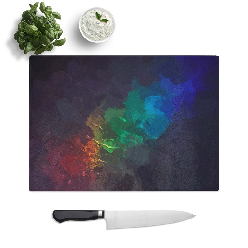 Tempered Glass Road to the Morning Chopping Board, 39 cm W x 28.5 cm L
