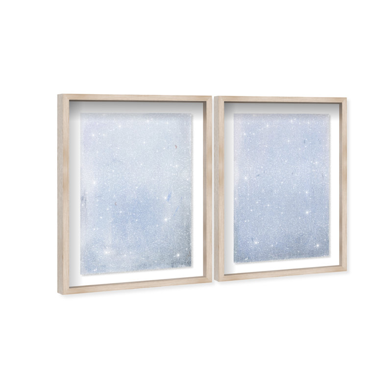 Calm Waters Shadowbox Abstract Print by Oliver Gal, Black Frame, 10 x 15, 37"H x 55"W, Natural Oak Shadowbox