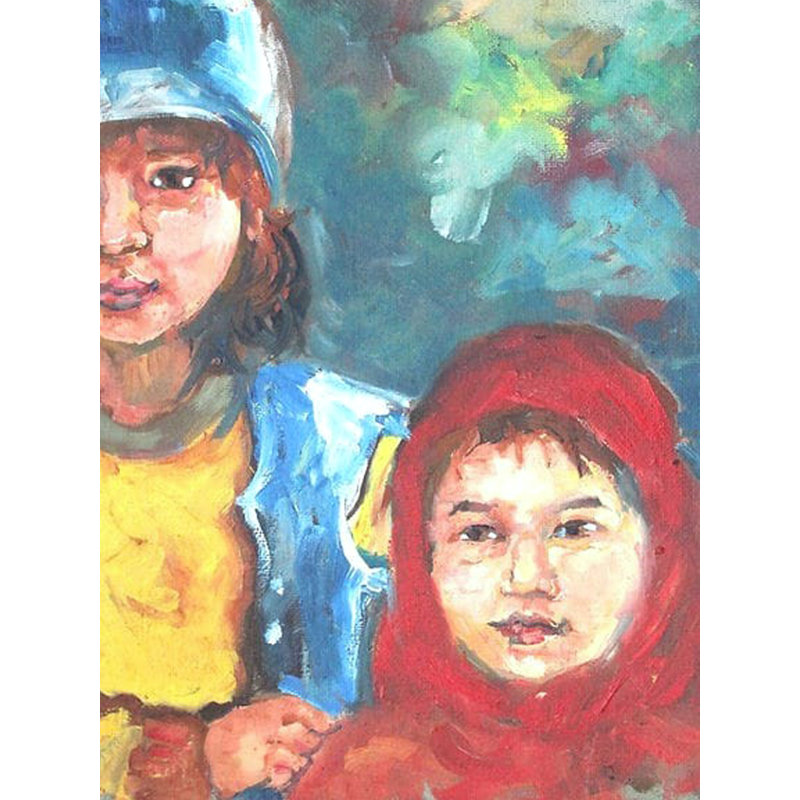 «My Sister And I» - un lien abstrait | Huile sur toile | Par Antara Pain