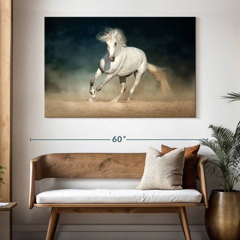 Cheval blanc Brampt, H 34 po x l 51 po