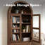 Armoire arquée de 71 po de hauteur, armoires de rangement en bois de ferme moderne avec 2 grands tiroirs et tablettes réglables-673230577