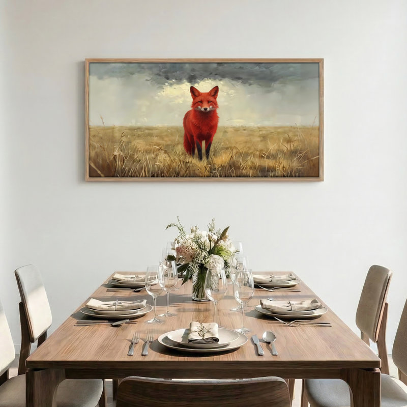 Tableau encadré sur toile « Champ de renards », 122 x 61 cm (48 x 24 pouces)., 48 x 24 pouces