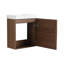 Meuble-lavabo mural 18,5 po avec lavabo en résine, porte simple à fermeture douce