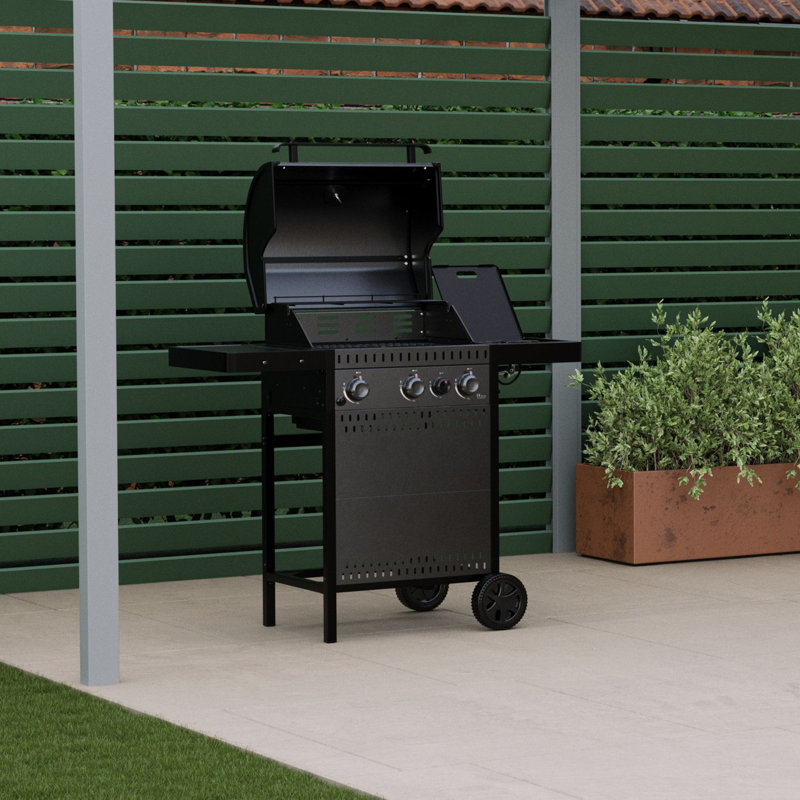 Charles Bentley 3 - Burner Freestanding Propane 40944 BTU BTU Gas Grill with Side Burner and Cabinet