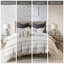 Housse de couette King/King en coton - Rayures anthracite, 100 % coton, fermeture à boutons, tissage de chambre, 4 attaches aux coins.