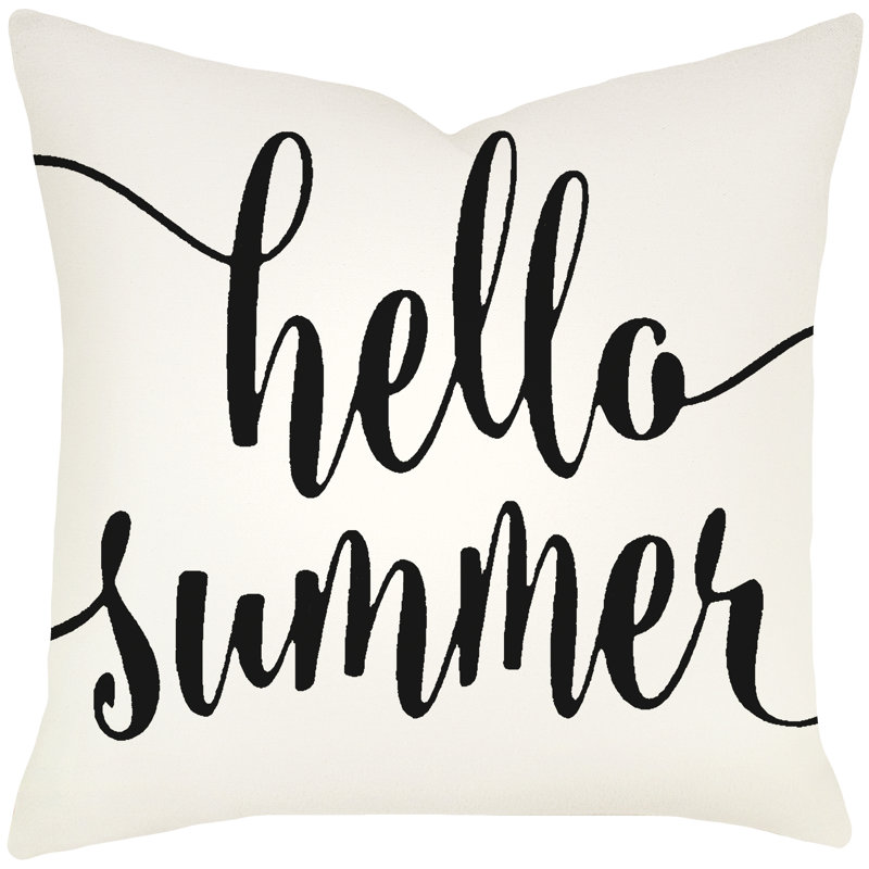Cotton Throw Pillow, 20" H x 20" W x 8" D, Black