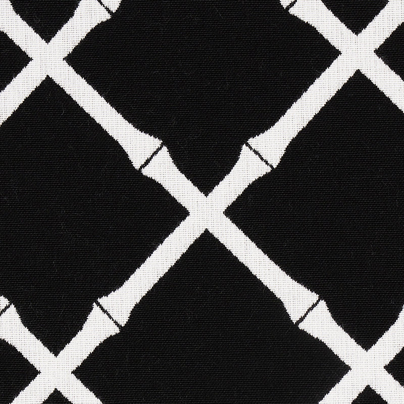 Tissu intérieur / extérieur Bamboo Trellis, Noir