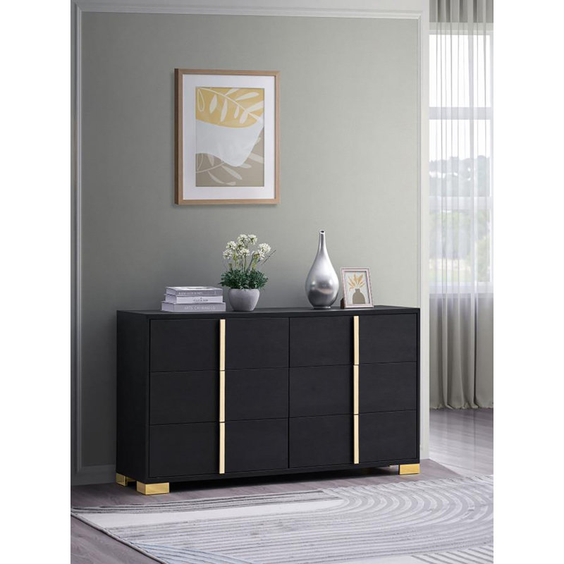 Getty 6-drawer Dresser, Black