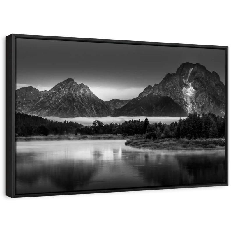 Impression sur toile Oxbow Bend BW, H 13 po x l 9 po