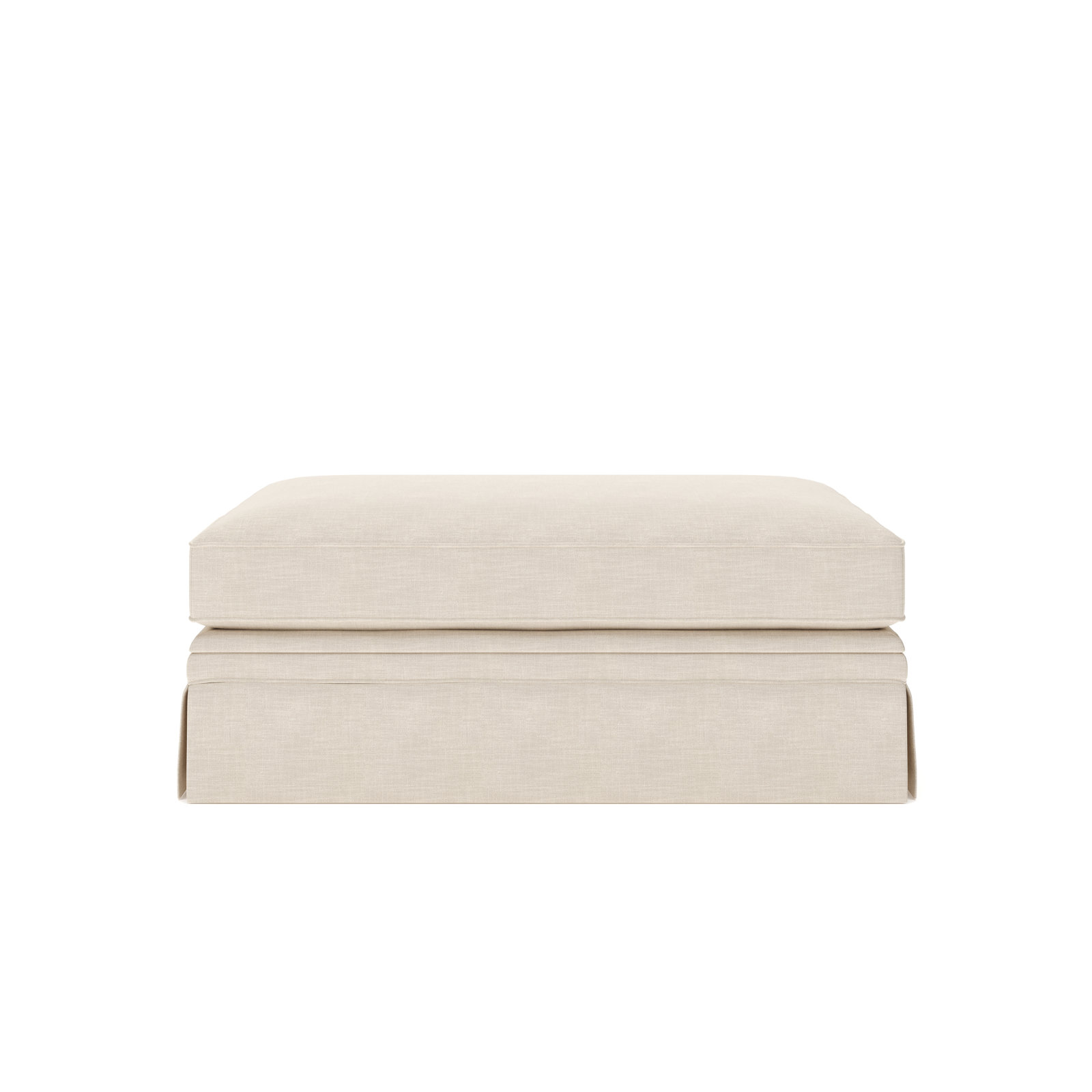 Shelby 47" Ottoman, Conversation Ivory Basketweave