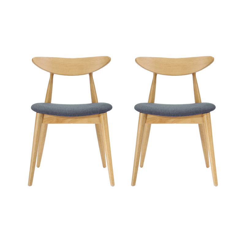 Christopher Knight Home 19.75" W x 22.5" D x 28.75" H Rubberwood Set of 2 Dining Chairs, Gray