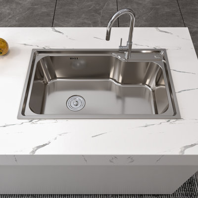 Évier de cuisine à montage sur plan avec drain 29,5 po x l 17,8 po