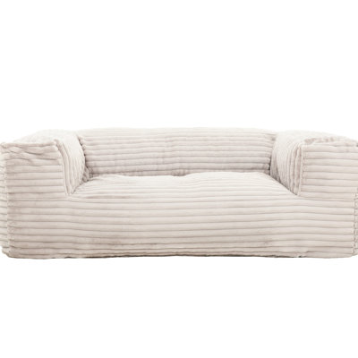 71 - Inch Inspired Memory Foam Bean Bag With Square Arms, Beige Upholstery, Soft Comfort In Living Space , Size, Filling And Armrest For Primary Area