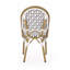 Ensemble de 2 chaises bistro d'extérieur en rotin PE et aluminium, finition gris et blanc et bambou-125664228