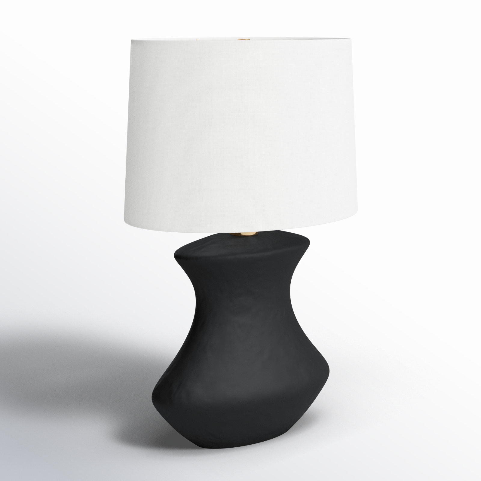 August Ceramic Table Lamp, Rough Black