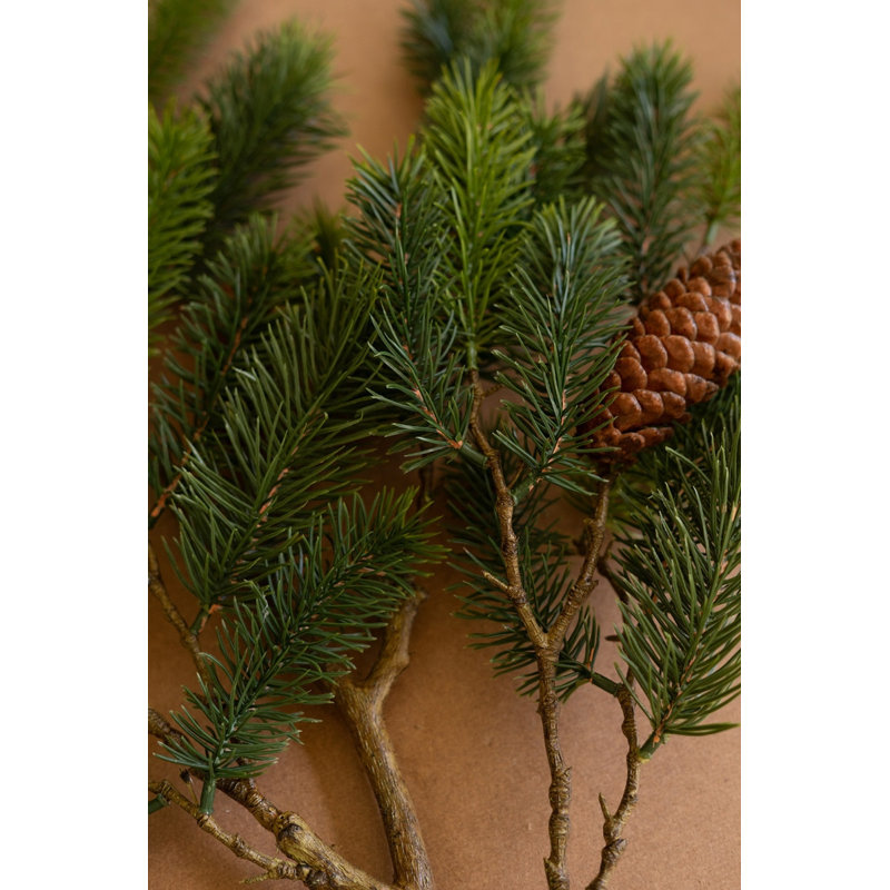  Sapin artificiel avec pommes de pin pour décoration intérieure - Fausse tige de verdure de Noël, 42 po (ensemble de 4)