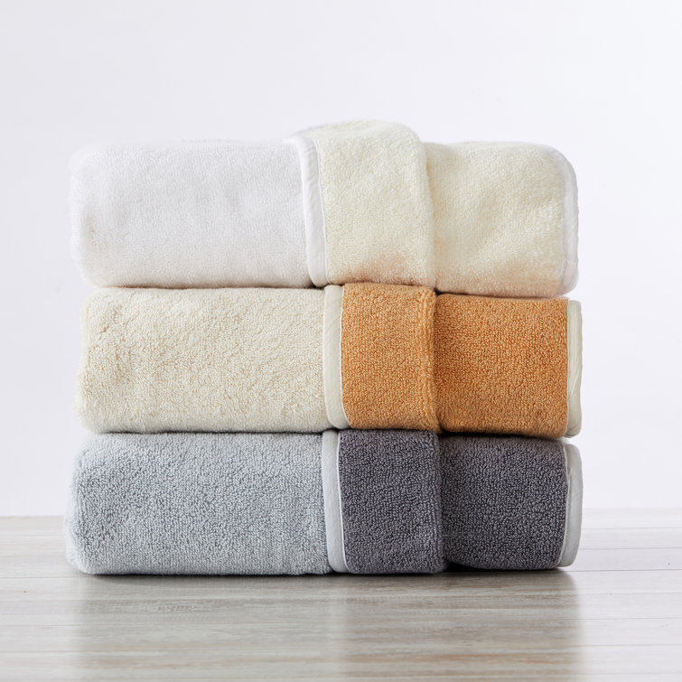 Great Bay Home 100% Cotton Jacquard Bathroom Towels. Absorbent