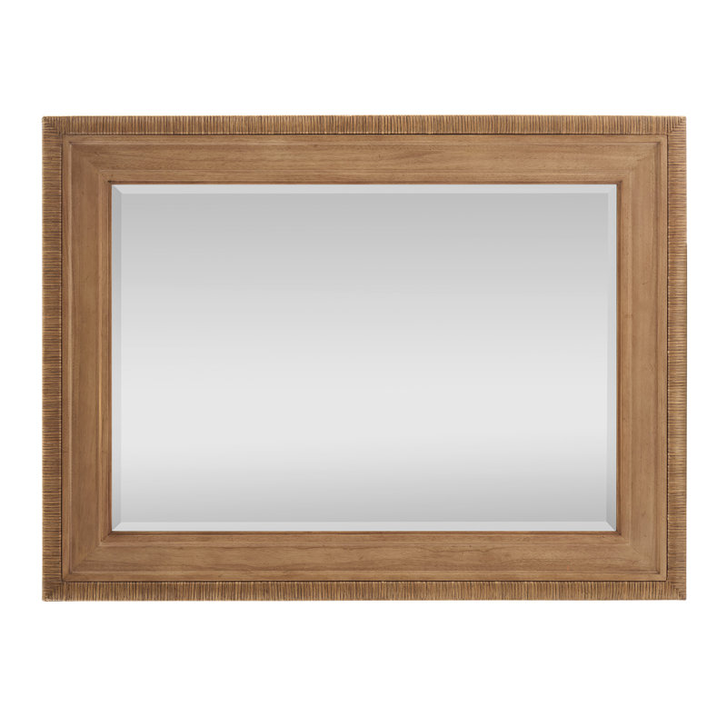 Illusions Rectangle Rattan Beveled Mirror