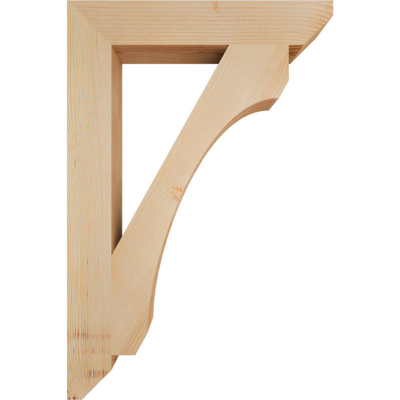 Support en bois / corbeau, Douglas (lisse), H 36 po x l 3,5 po x P 24 po