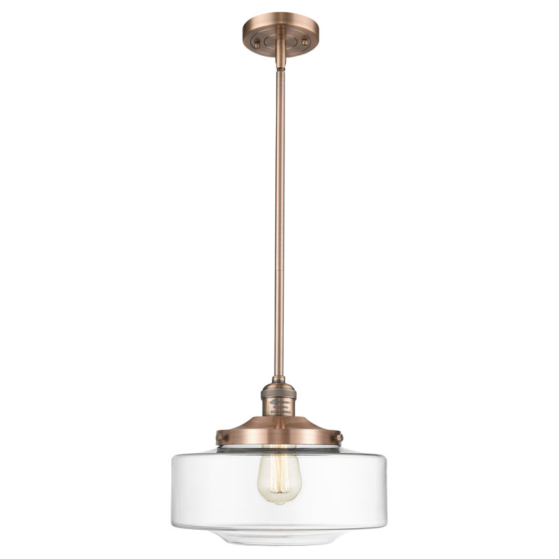 Mini-luminaire suspendu 1 lumière Franklin Restoration - Bullet - ampoule non incluse , Cuivre antique, Clair