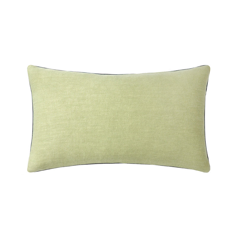 PIGMENT Linen Pillow Cover & Insert, Rectangle 13"H x 22"W, Green