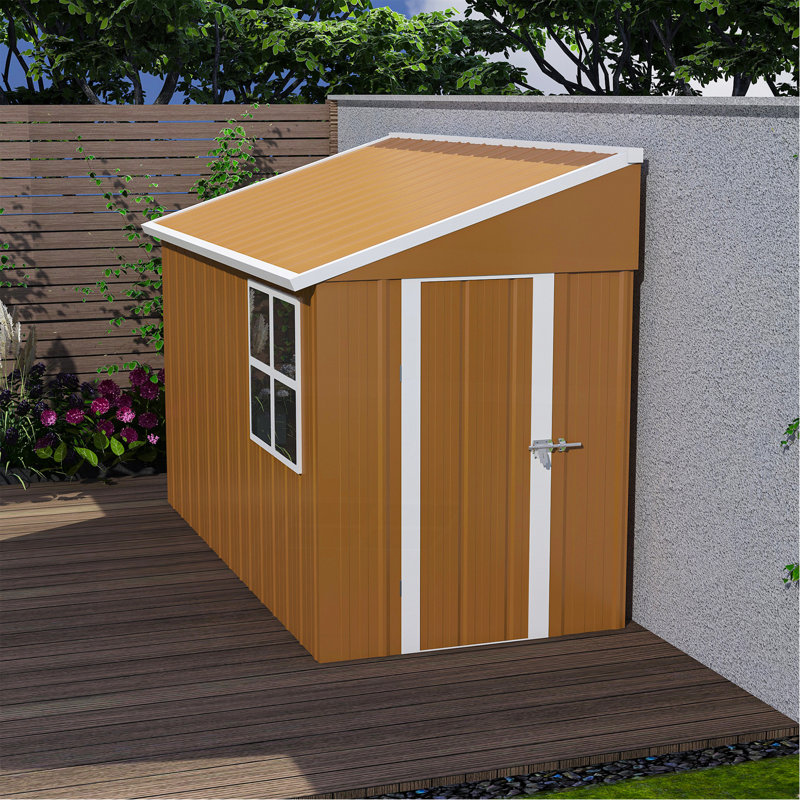 Remise de rangement en métal robuste de 8 pi x 4 pi avec portes doubles, fenêtres et ventilation