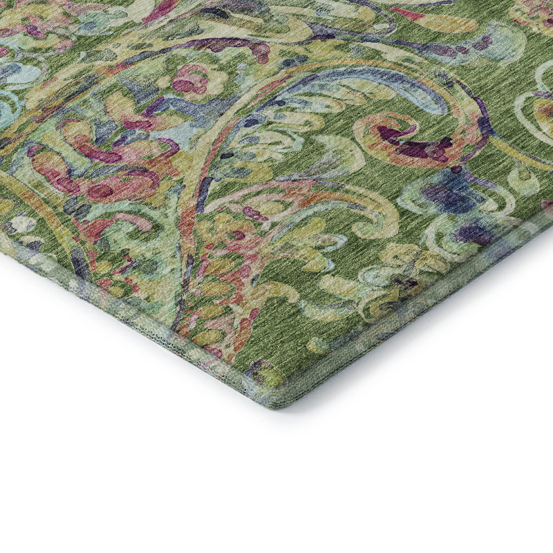 Tapis en fougère de qualité supérieure lavable à la machine Prisco, Rectangle 10 pi x 14 pi
