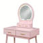 Magnifique meuble-lavabo avec miroir et tabouret avec tiroirs de rangement
