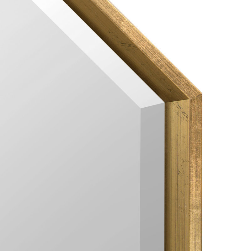 Miroir biseauté moderne et contemporain Kate And Laurel, Or, 48,37 po x 17,37 po