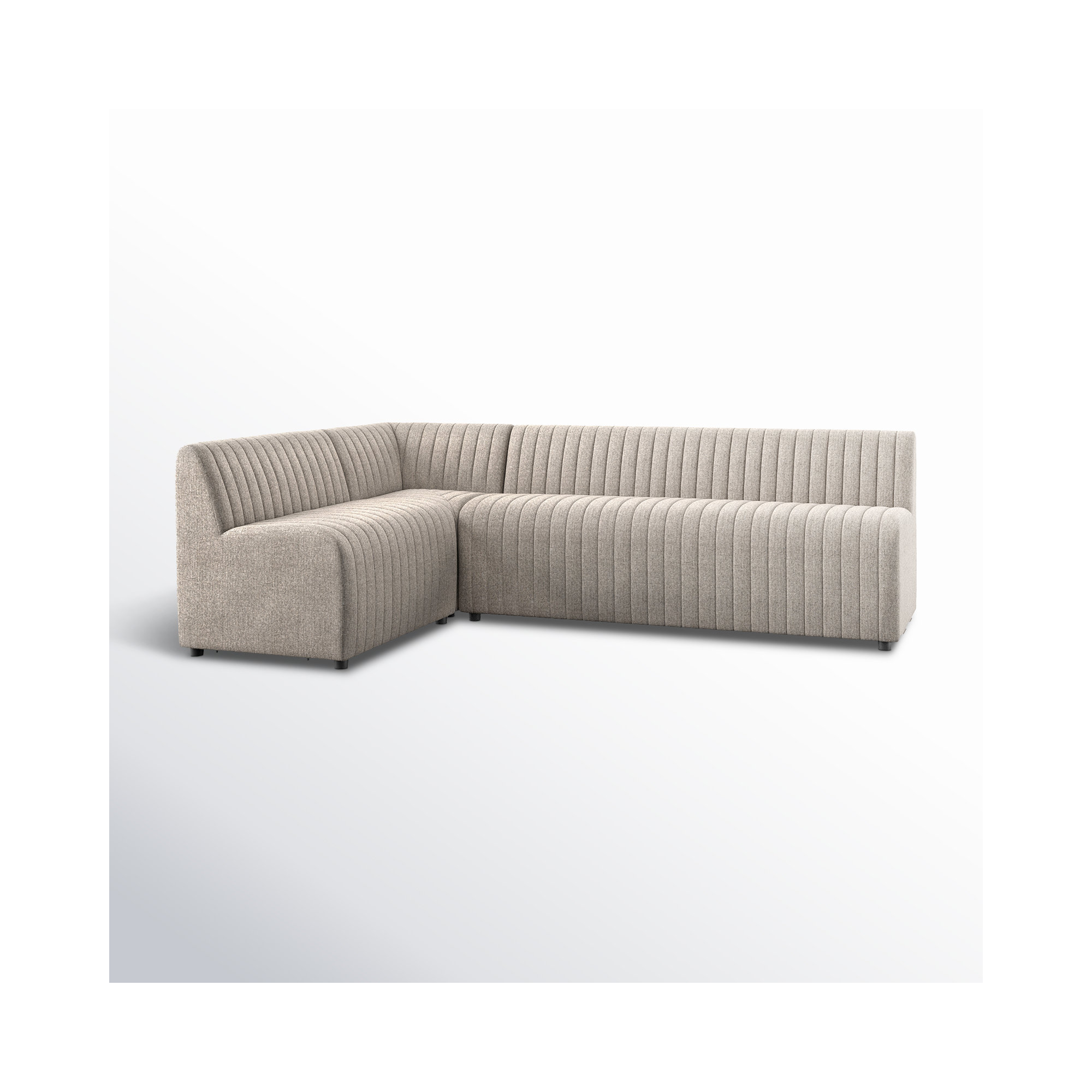 Brandt Modular Upholstered L-Sectional, Gray Polyester,  31.5" H x 91.5" W x 66.5" D