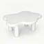 Table basse de 40 pouces en forme de nuage avec 4 pieds de table ronds, convient aux salons, blanc