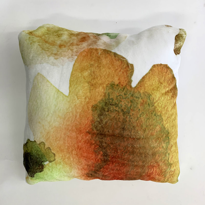 Floral Mosaic Faux Fur Throw Pillow