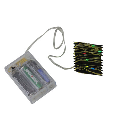 35 Battery Operated Multi-Color LED Micro Fairy Christmas Lights - 6 ft Gold Copper Wire