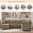 Modular Sectional Sofa With Two Movable Ottomans