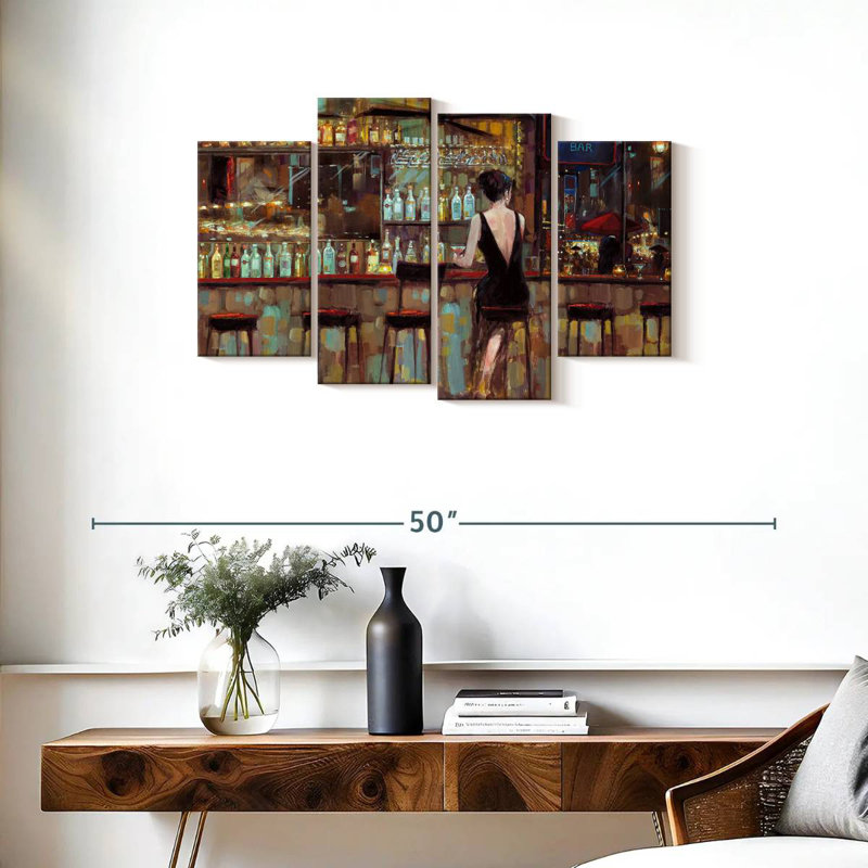 Leisha Elegant In Black, 22" H x 36" W