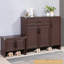 Rangement pour chaussures en aluminium brun noisette