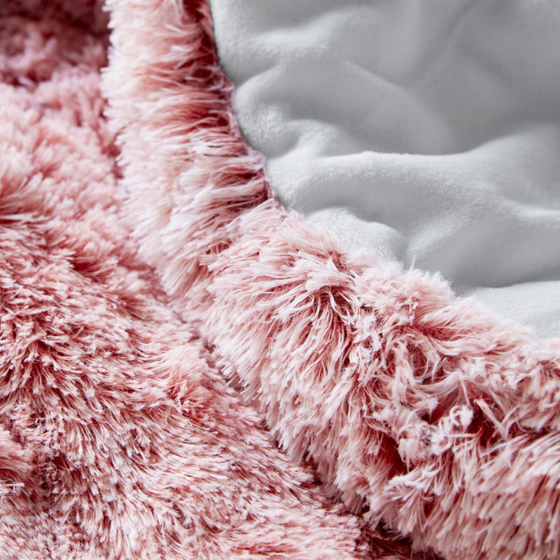 Are You Kidding Polyester Baffle Box Stitch Comforter Set, Queen Comforter + 2 Shams, Pink